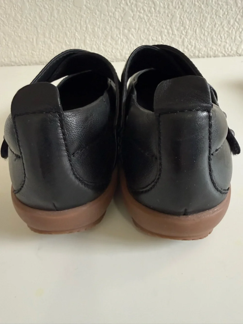 Romika Black Leather Shoes | Velcro Strap Mary Jane Style | Euro‎ 40 US 9-9.5